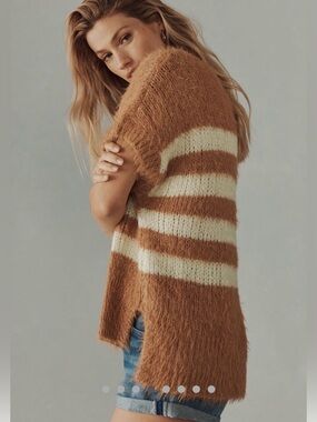 Pilcro by Anthropologie mock neck short sleeve sweater